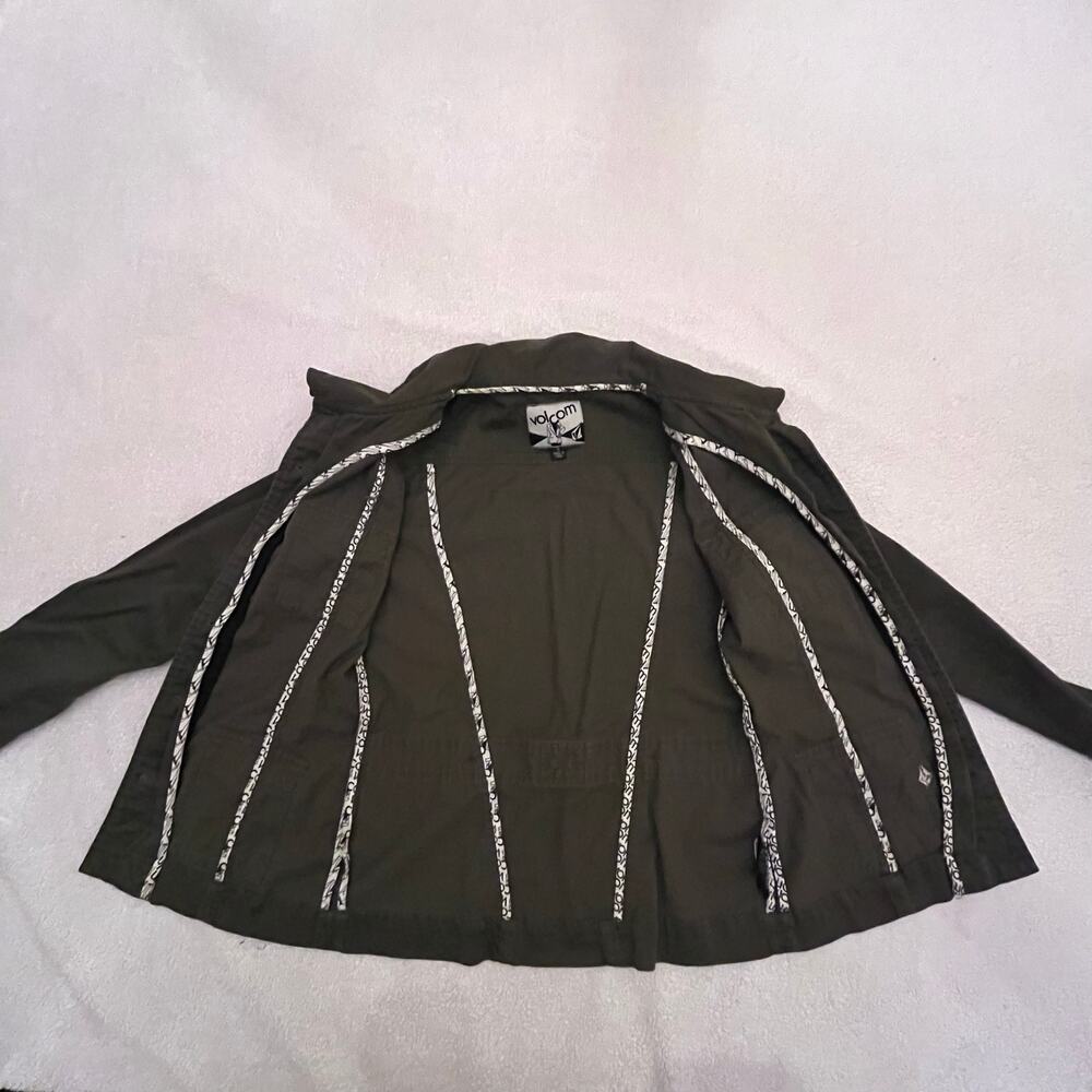 Volcom Military Style Green Button Jacket Women’s… - image 5